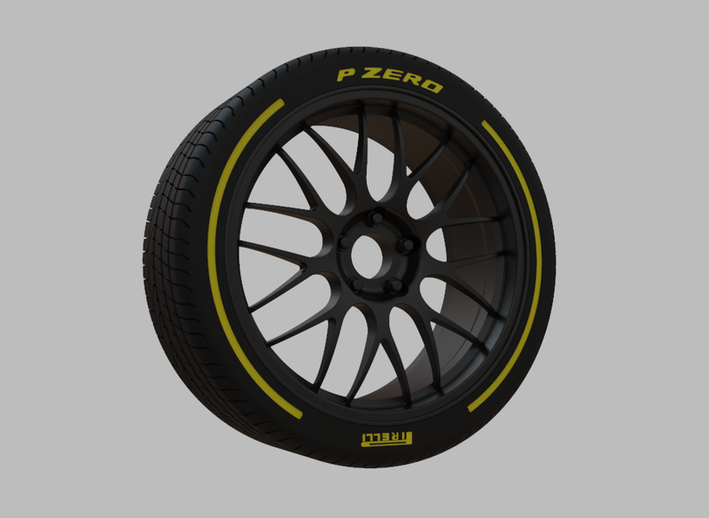 Miniature Enkei Lusso Rim & Tire 