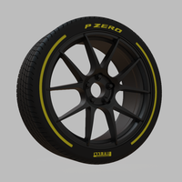 Miniature Enkei YS5 Rim & Tire  - 3D Print - No Textures - Thumbnail 1