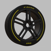 Miniature Enkei FD-05 Rim & Tire  - 3D Print - No Textures - Thumbnail 2