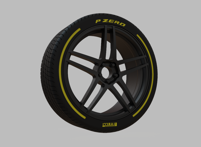Miniature Enkei RSF5 Rim & Tire  - 3D Print - No Textures