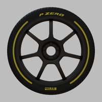 Miniature Enkei GT7 Rim & Tire  - 3D Print - No Textures - Thumbnail 1