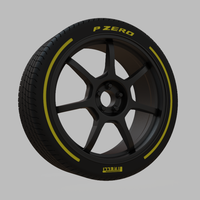 Miniature Enkei GT7 Rim & Tire  - 3D Print - No Textures - Thumbnail 2