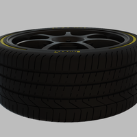 Miniature Enkei GT7 Rim & Tire  - 3D Print - No Textures - Thumbnail 4