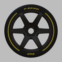 Miniature Enkei Cyclone Rim & Tire  - 3D Print - No Textures - Thumbnail 1