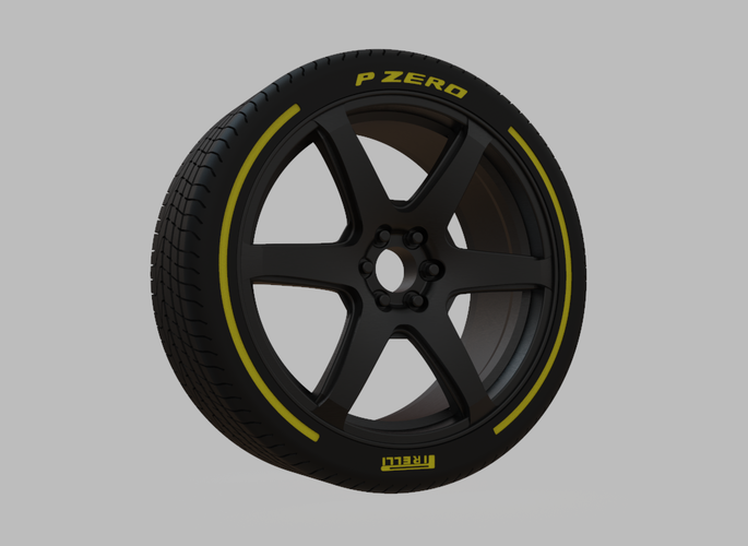 Miniature Enkei Cyclone Rim & Tire  - 3D Print - No Textures