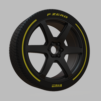 Miniature Enkei Cyclone Rim & Tire  - 3D Print - No Textures - Thumbnail 2