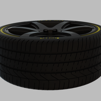Miniature Enkei Cyclone Rim & Tire  - 3D Print - No Textures - Thumbnail 4