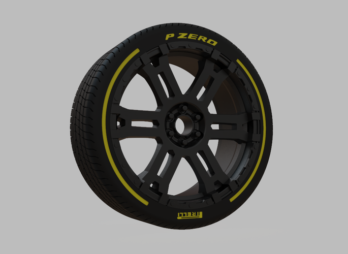 Miniature Enkei Commander Rim & Tire  - 3D Print - No Textures