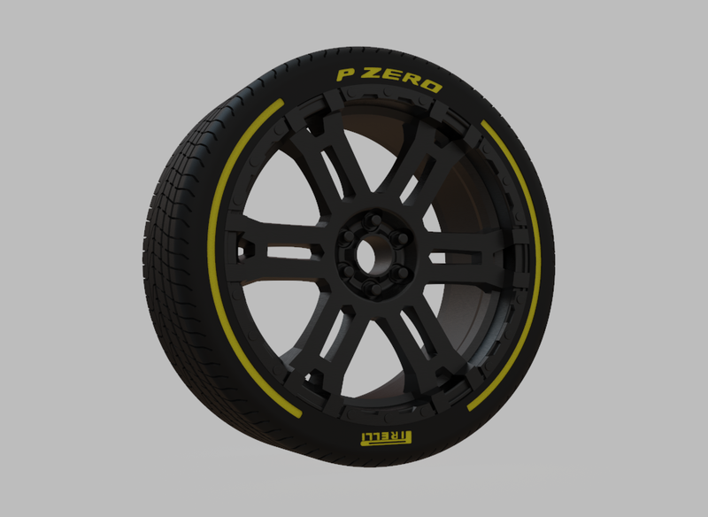 Miniature Enkei Commander Rim & Tire  - 3D Print - No Textures