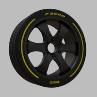 Miniature Enkei M6 Rim & Tire  - 3D Print - No Textures - Thumbnail 2