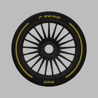 Miniature Vossen HF-8 Rim & Tire  - 3D Print - No Textures - Thumbnail 1