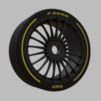 Miniature Vossen HF-8 Rim & Tire  - 3D Print - No Textures - Thumbnail 4