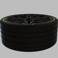 Miniature Vossen HF-7 Rim & Tire  - 3D Print - No Textures - Thumbnail 4
