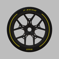 Miniature Vossen HF-5 Rim & Tire  - 3D Print - No Textures - Thumbnail 1