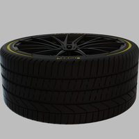 Miniature Vossen HF-4T Rim & Tire  - 3D Print - No Textures - Thumbnail 4