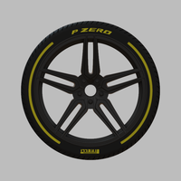 Miniature Vossen HF-1 Rim & Tire  - 3D Print - No Textures - Thumbnail 1