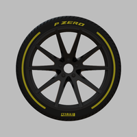 Miniature Vossen VFS-1 Rim & Tire  - 3D Print - No Textures - Thumbnail 1