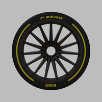 Miniature Vossen VFS-2 Rim & Tire  - 3D Print - No Textures - Thumbnail 1