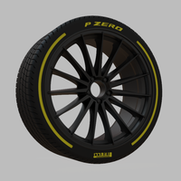 Miniature Vossen VFS-2 Rim & Tire  - 3D Print - No Textures - Thumbnail 2