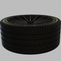 Miniature Vossen VFS-2 Rim & Tire  - 3D Print - No Textures - Thumbnail 4