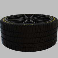 Miniature Vossen HF6-1 Rim & Tire  - 3D Print - No Textures - Thumbnail 4