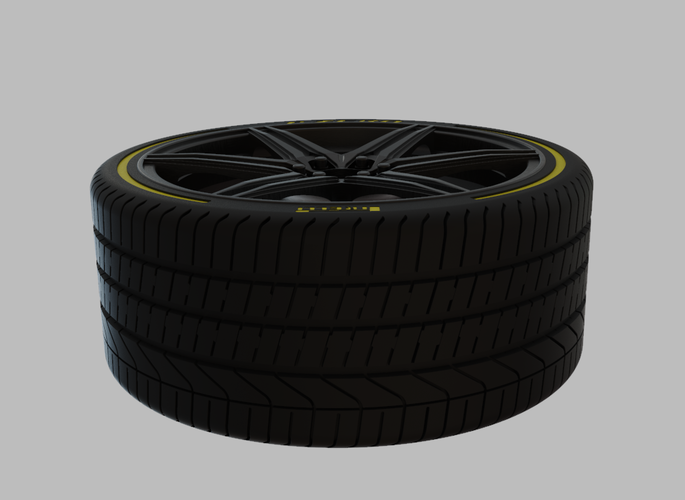 3D Printed Miniature Vossen HF6-2 Rim & Tire - 3D Print - No Textures ...