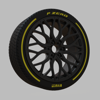 Miniature Vossen HF6-3 Rim & Tire  - 3D Print - No Textures - Thumbnail 2