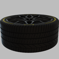 Miniature Vossen HF6-3 Rim & Tire  - 3D Print - No Textures - Thumbnail 4