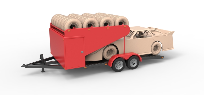 Vintage Open Trailer for Race Car 1:25