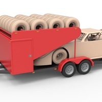 Vintage Open Trailer for Race Car 1:25 - Thumbnail 1