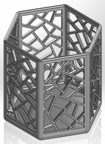 Hexagonal pencil cup with rectilinear patterns 3D Print 554618