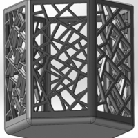 Hexagonal pencil cup with rectilinear patterns - Thumbnail 2