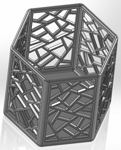 Hexagonal pencil cup with rectilinear patterns 3D Print 554620