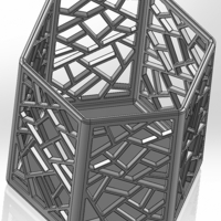 Hexagonal pencil cup with rectilinear patterns - Thumbnail 3