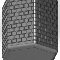 Hexagonal pencil cup with brick imitation - Thumbnail 2