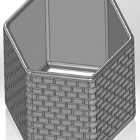 Hexagonal pencil cup with brick imitation - Thumbnail 3