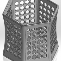 Concave hexagonal pen cup - Thumbnail 1