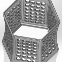 Concave hexagonal pen cup - Thumbnail 3