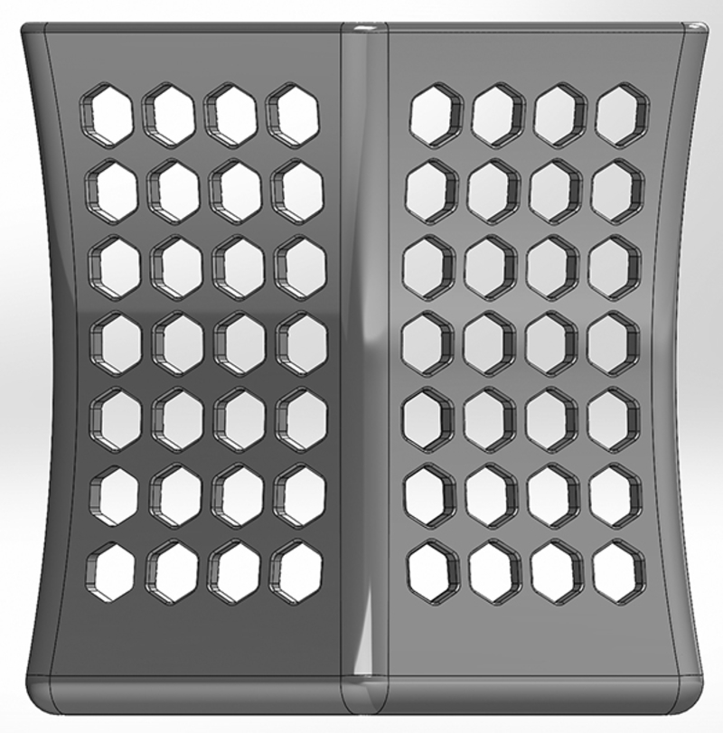 Concave hexagonal pen cup