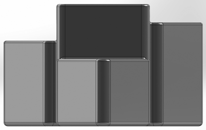 Desk organizer made of triangular prisms