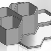 Desk organizer made of hexagonal prisms - Thumbnail 1