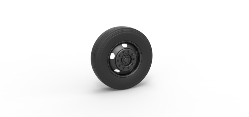 5 Hole front wheel of Vintage School bus 1:25