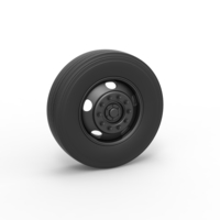 5 Hole front wheel of Vintage School bus 1:25 - Thumbnail 1