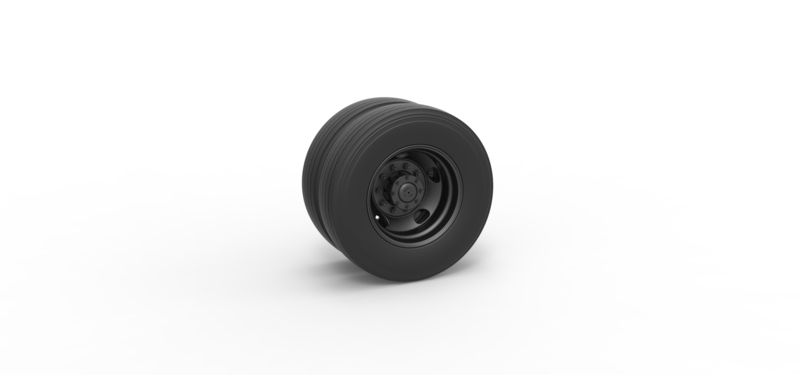 5 Hole rear double wheel of Vintage School bus 1:25