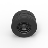 5 Hole rear double wheel of Vintage School bus 1:25 - Thumbnail 6