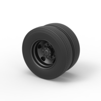 5 Hole rear double wheel of Vintage School bus 1:25 - Thumbnail 7