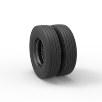 5 Hole rear double wheel of Vintage School bus 1:25 - Thumbnail 8