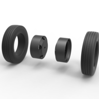 5 Hole rear double wheel of Vintage School bus 1:25 - Thumbnail 10