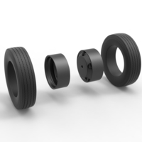 5 Hole rear double wheel of Vintage School bus 1:25 - Thumbnail 11