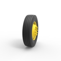 2 Hole front wheel of Vintage School bus 1:25 - Thumbnail 3